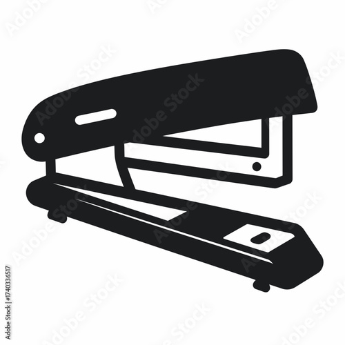 Black and white illustration of a stapler, a common office supply for fastening papers.