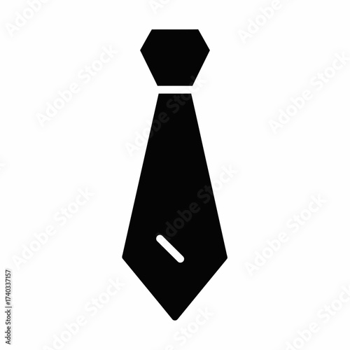 Black tie illustration, a formal neckwear accessory, suitable for business attire and formal events.