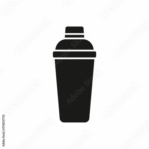 Black silhouette of a cocktail shaker on a white background.
