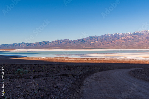 Sunrise View Over Lake Manly in Badwater Basin, Death Valley