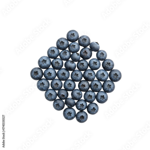 Blueberries Arranged in Geometric Shape – Minimal Creative Food Concept on White Background