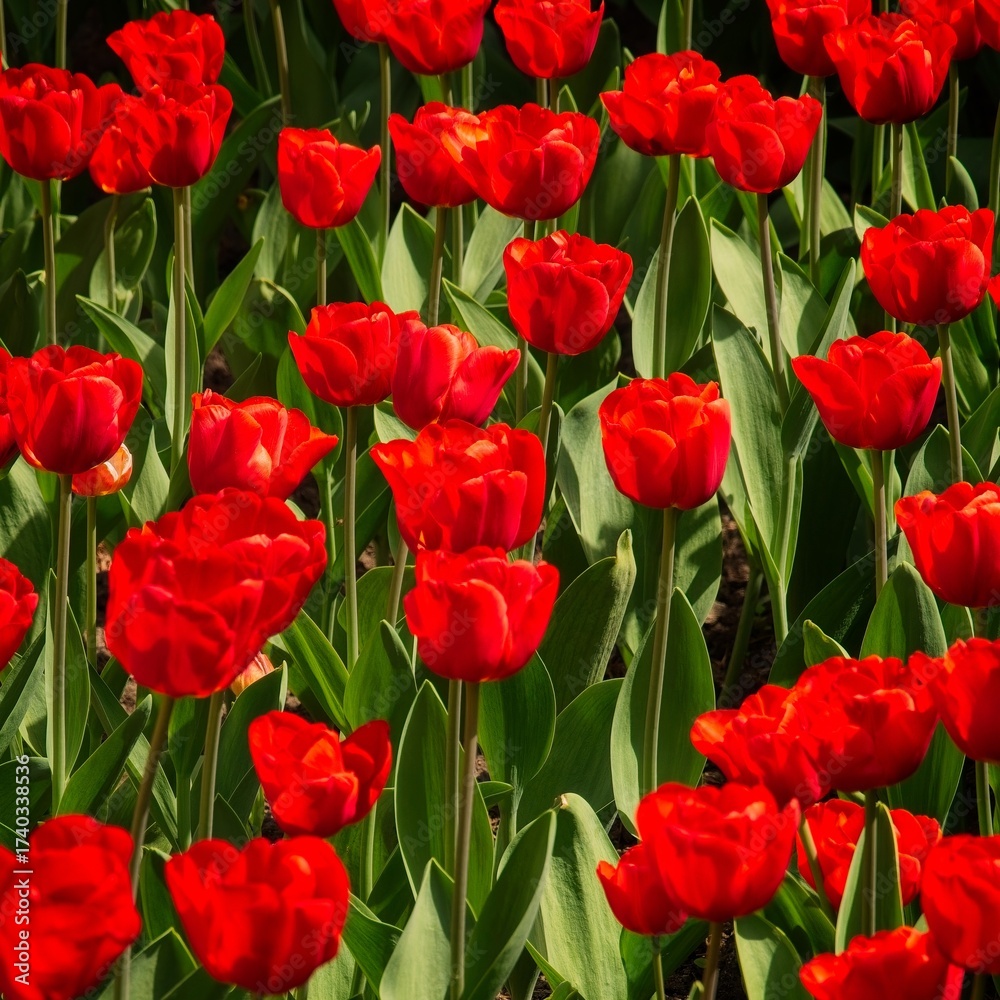 Fototapeta premium Red Tulips in Bloom