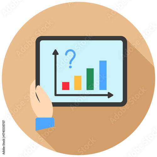 Prediction Icon, Mini Illustration Relate To Capital Market, Market Research. Use For Modern Concept, Ui, Ux Web And App Development.