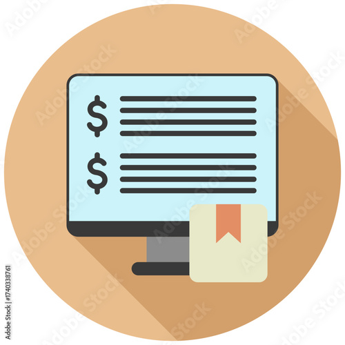 Price List Icon, Mini Illustration Relate To Capital Market, Market Research. Use For Modern Concept, Ui, Ux Web And App Development.