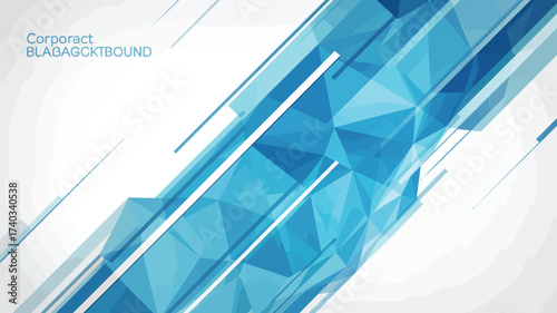 Abstract Blue Geometric Polygonal Background with Diagonal Lines and Stripes vector illustration