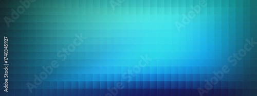 Abstract blue and green gradient background with a subtle pixelated mosaic pattern, creating a modern digital design texture for various uses.