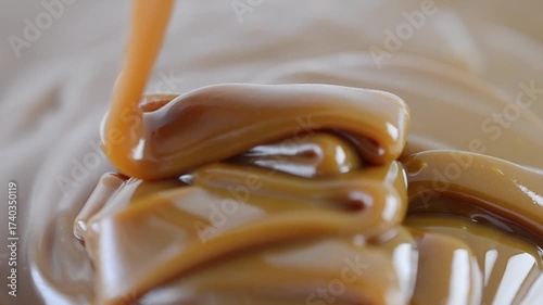 Thick dulce de leche dripping.
