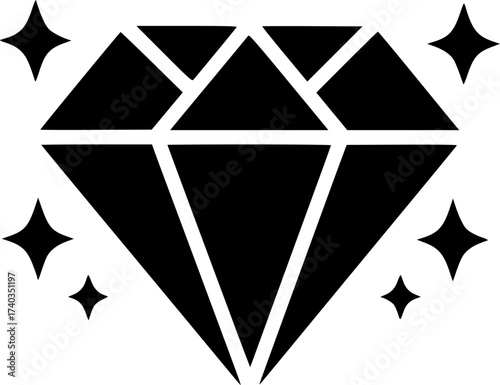 gem glyph flat vector icon
