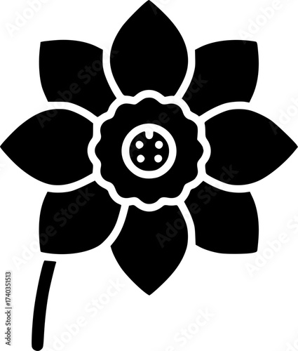 flower daffodil glyph flat vector icon
