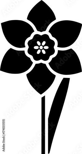 flower daffodil glyph flat vector icon
