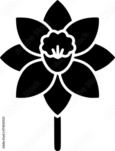 flower daffodil glyph flat vector icon
