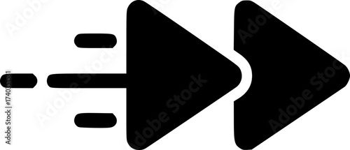 forward fast glyph flat vector icon

