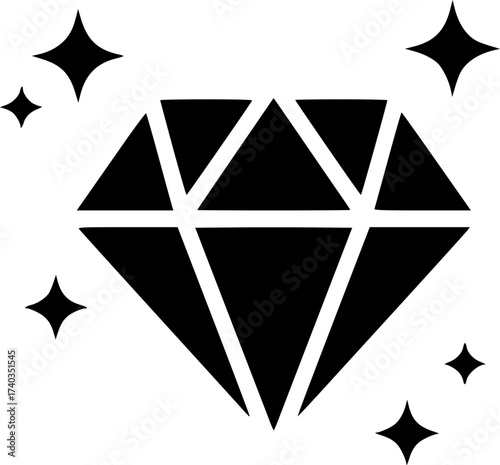 gem glyph flat vector icon
