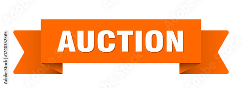 auction ribbon isolated on transparent background. auction ribbon