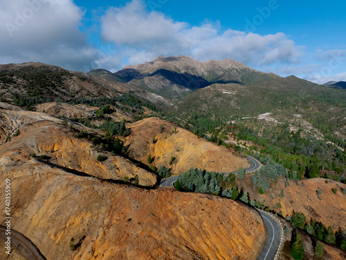 The 99 Bends Road in Queenstown Tasmania – Aerial View of Winding Mountain Road, Drone Photography