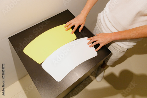 A boy interacts with an interactive installation at the Museum of Illusionists.