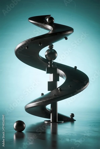 Abstract 3d render, minimalistic background, modern graphic design