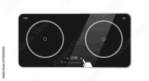 A modern induction cooker with a touch interface for kitchen appliance
