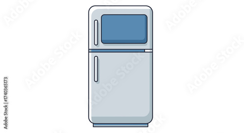 Clean cartoon styled refrigerator perfect for illustrating kitchen appliances