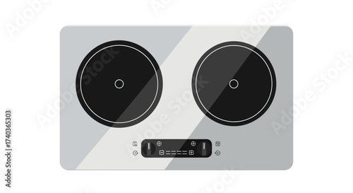 Elegant induction cooktop design, perfect for modern kitchen appliance illustration