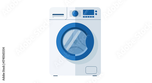 Illustration of an automatic washing machine for cleaning and laundry