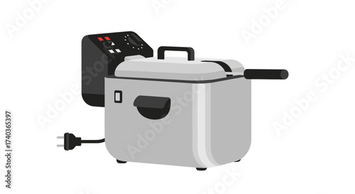 Isolated deep fryer, kitchenware appliance illustration for food preparation