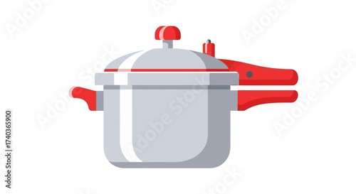Modern flat illustration of a stylish pressure cooker for culinary use