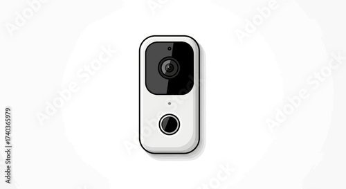 Modern minimalistic smart home security camera on a light background