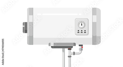 Modern water heater illustration for home appliances and plumbing system