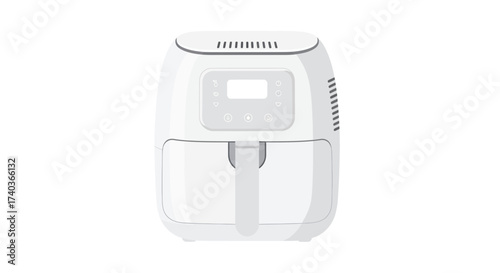 Modern white air fryer for healthier cooking, a kitchen appliance