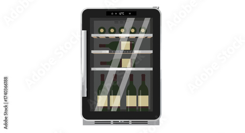 Modern wine fridge with bottles kept at the ideal serving temperature