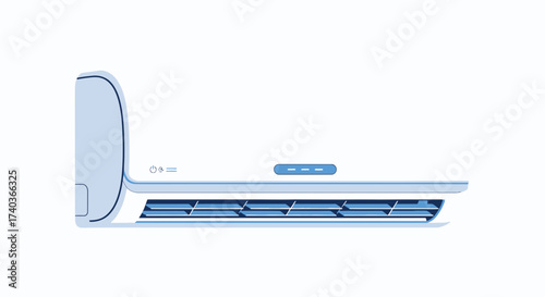 Sophisticated wall-mounted air conditioning unit illustration for interior climate