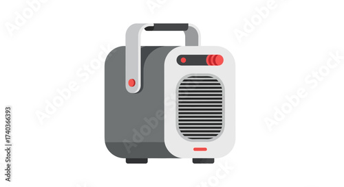 Stylized portable heater illustration featuring a modern minimalist design