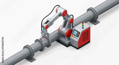 Automated Industrial Pipe Inspection System with Robotic Arm Technology