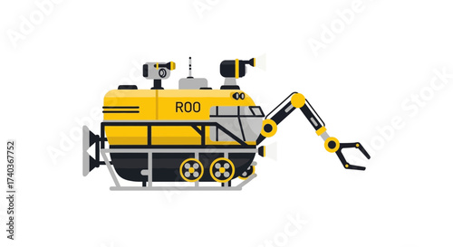 Cartoonish ROV vehicle for underwater exploration and research operations
