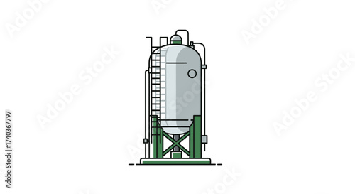 Depiction of a storage tank, a crucial component for diverse industrial processes