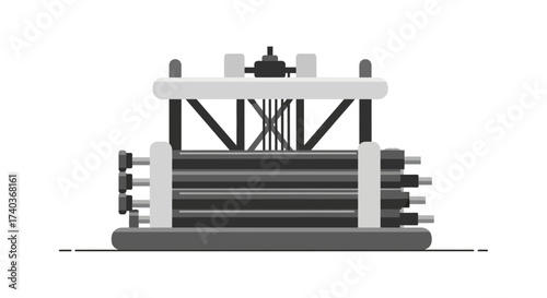 Intricate loom structure in minimalist style for textiles and crafts