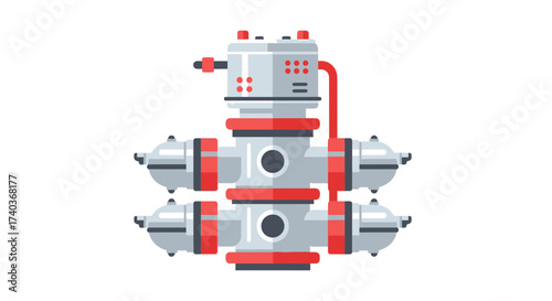 Intricate mechanical structure with a futuristic, industrial, design aspect