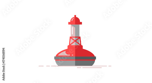 Isolated buoy illustration marking nautical channels and maritime routes