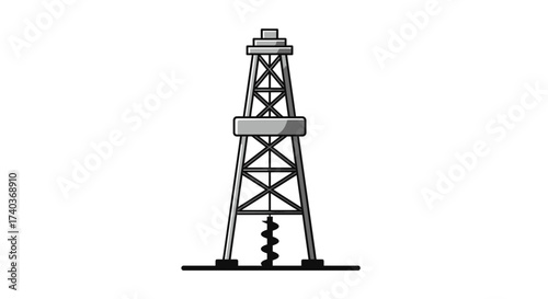 Oil drilling rig for energy production icon symbol illustration