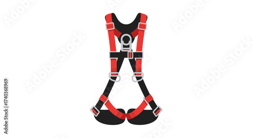 Safety Harness Isolated on White Background, Industrial Safety Equipment
