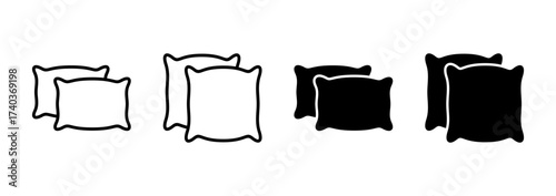 Pillow icon vector. Pillow sign and symbol. Comfortable fluffy pillow