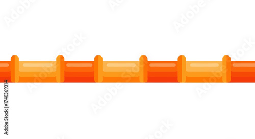 Vibrant orange geometric border graphic with clean, modern styling element