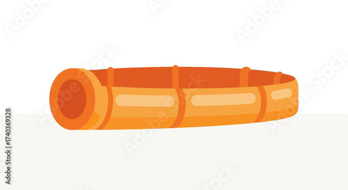 Vibrant Orange Play Tunnel Illustration on White Background for Children