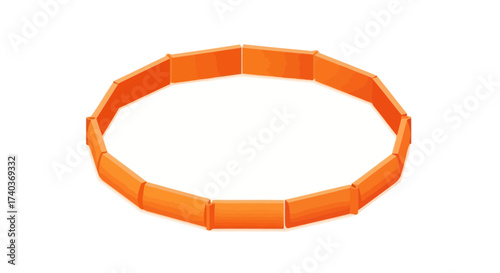 Vibrant orange segmented ring illustration on a clean white backdrop