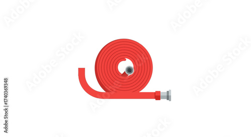 Emergency readiness: A neatly coiled fire hose for swift firefighting
