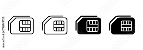 Sim card icon vector. dual sim card sign and symbol