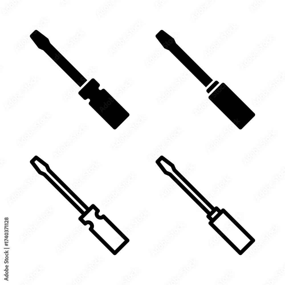 Obraz premium Screwdriver icon vector illustration. tools sign and symbol