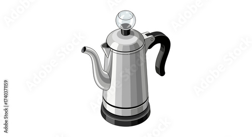 Aesthetic retro styled electric percolator coffee maker illustration