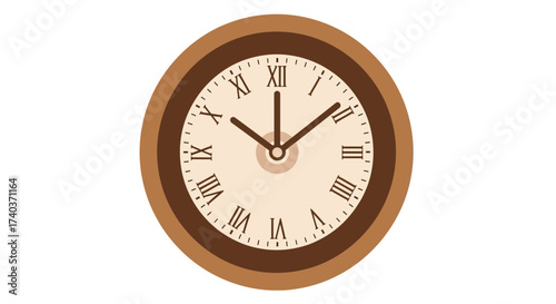 Antique styled clock face with roman numerals showing nearly ten o'clock